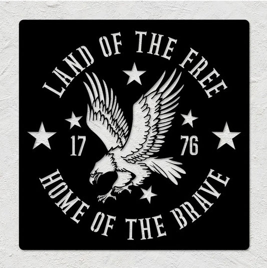 Land of the Free Home of the Brave Wall Art